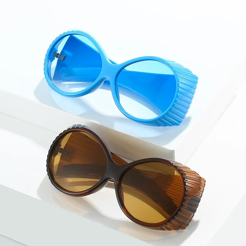 Vintage Oval Oversized Women Sunglasses Fashion Brand Designer Gradient Shades  Men Punk Trending Sun Glasses