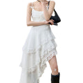 Irregular Strap Beach Dress Cake Dress Long Dress
