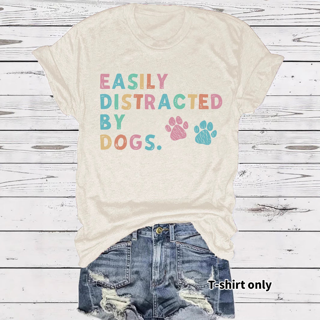 Printed short sleeved pet enthusiast printed round neck