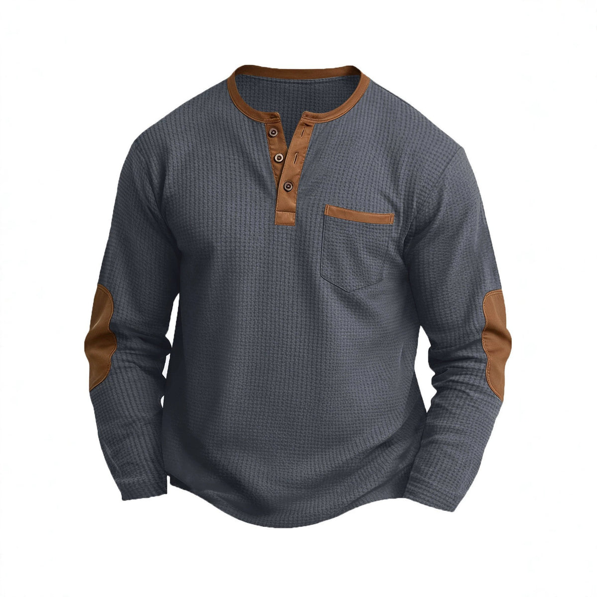 Layered-Look Long Sleeve Polo Top