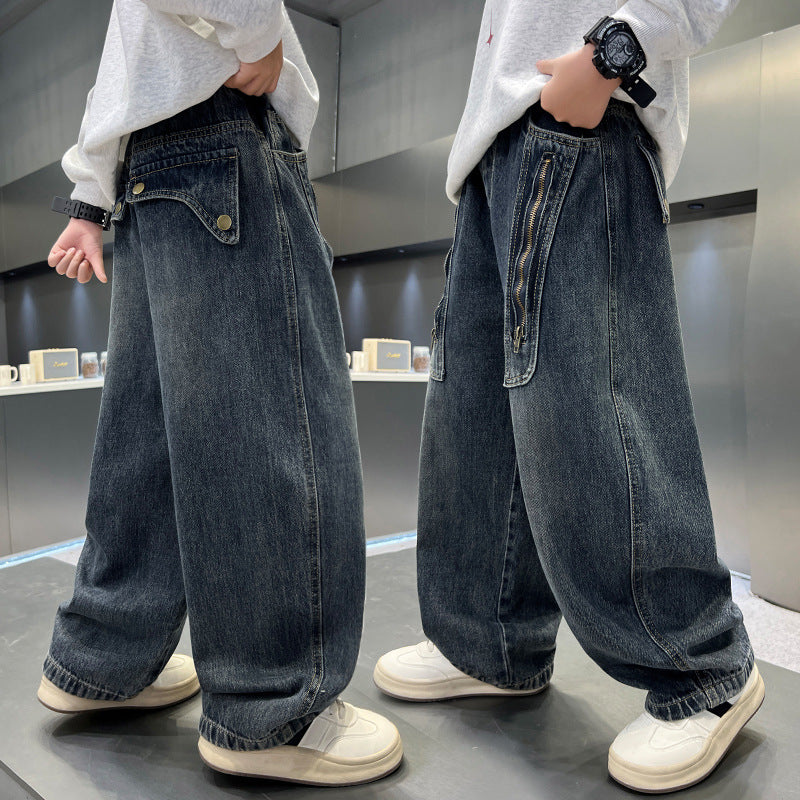 Boy Casual Straight Leg Jeans Pants