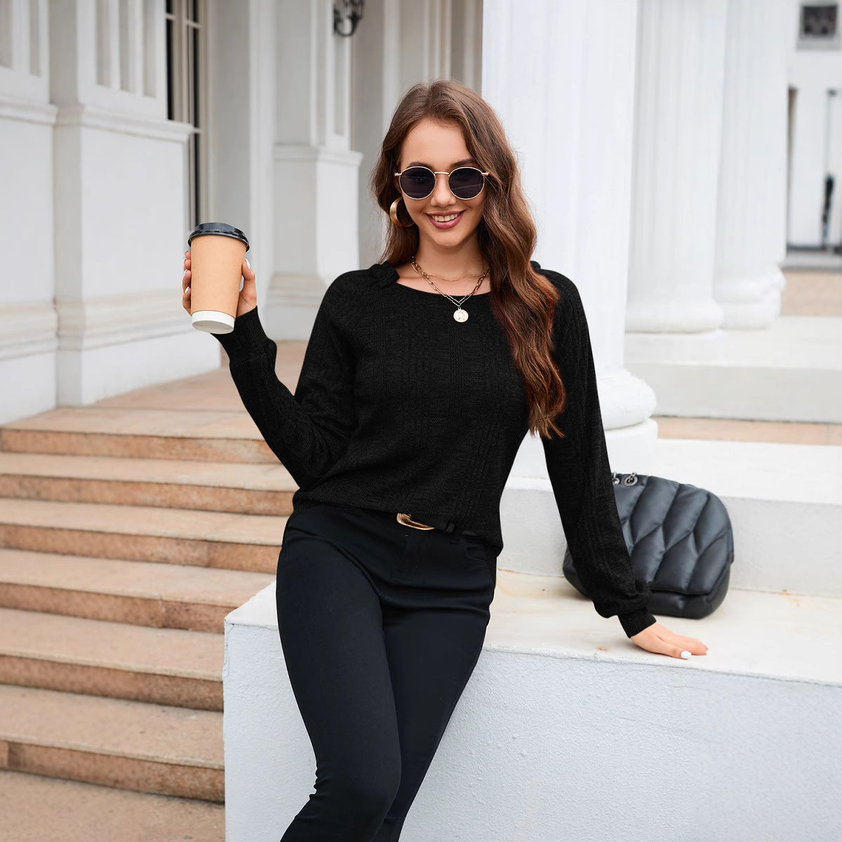 Long Sleeve Round Neck Top