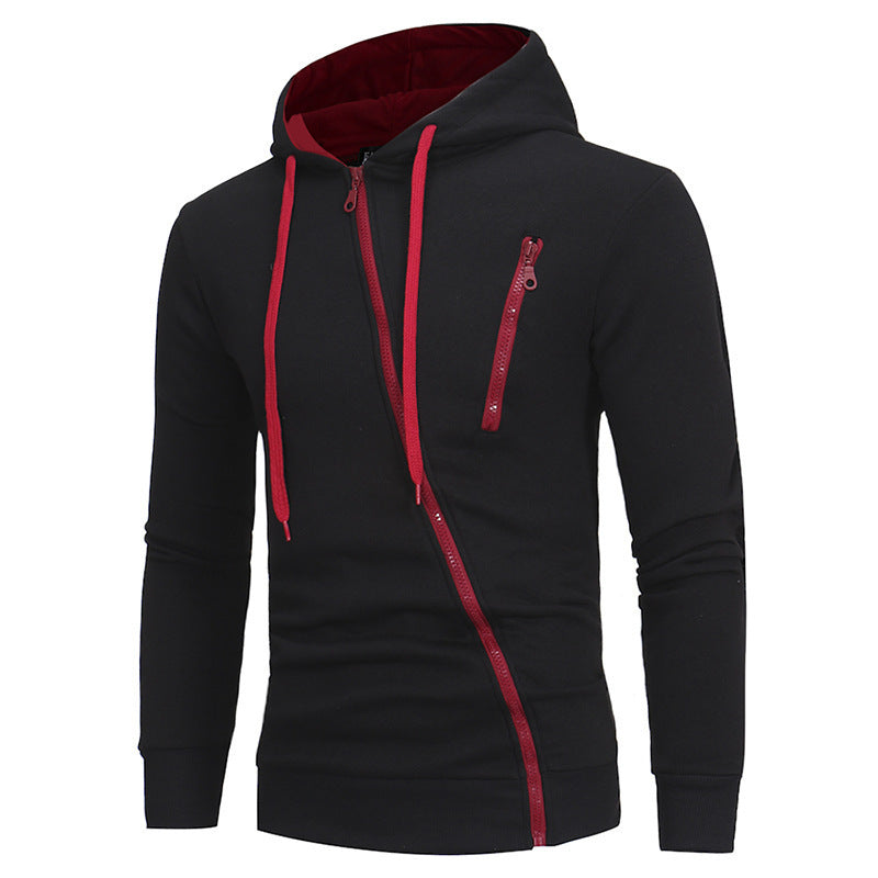 Men’s Diagonal-Zip Fleece Hoodie