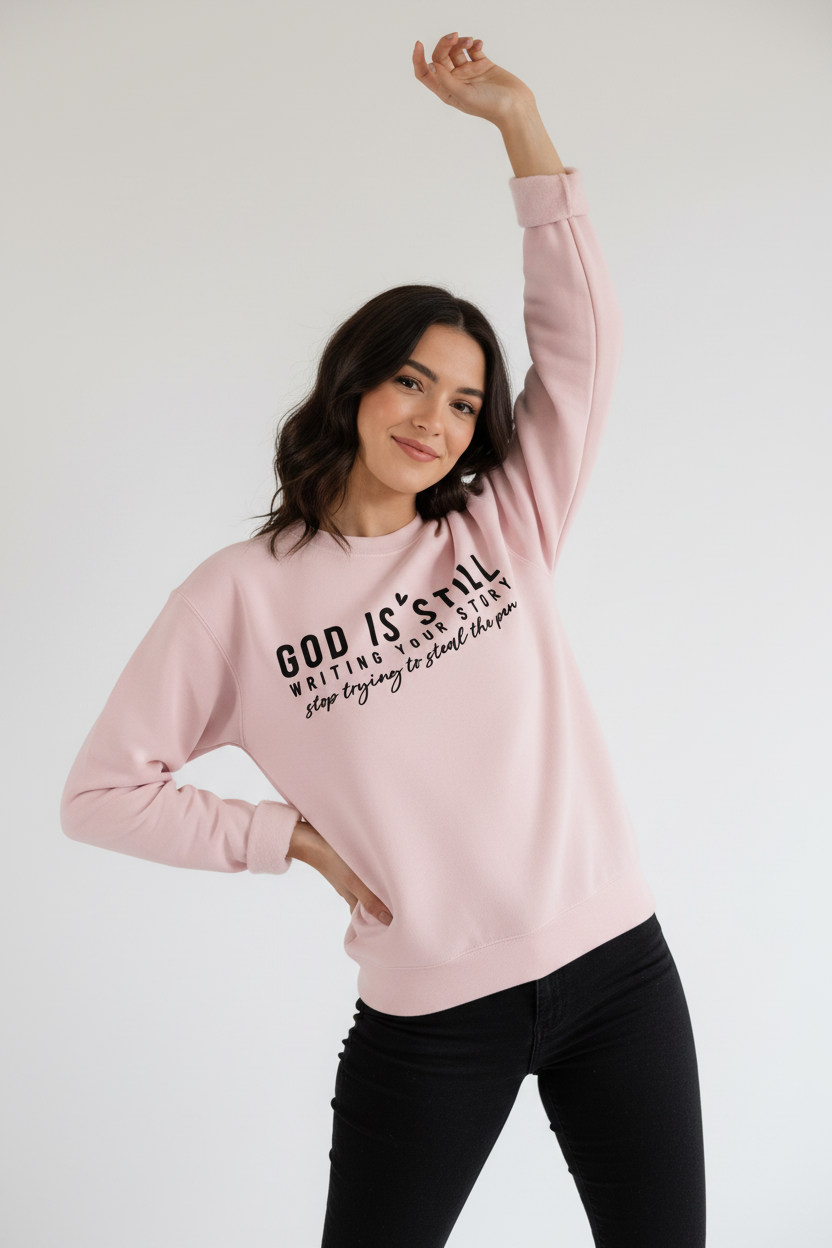Vibrant Letter Print Crew Neck Sweatshirt - Soft