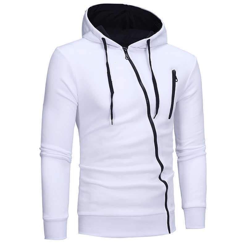 Men’s Diagonal-Zip Fleece Hoodie