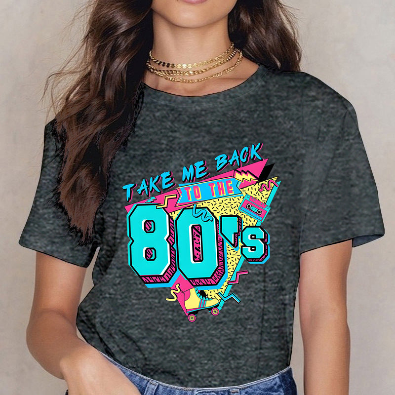 Fun Letter Print Crew Neck Sweatshirt for Women