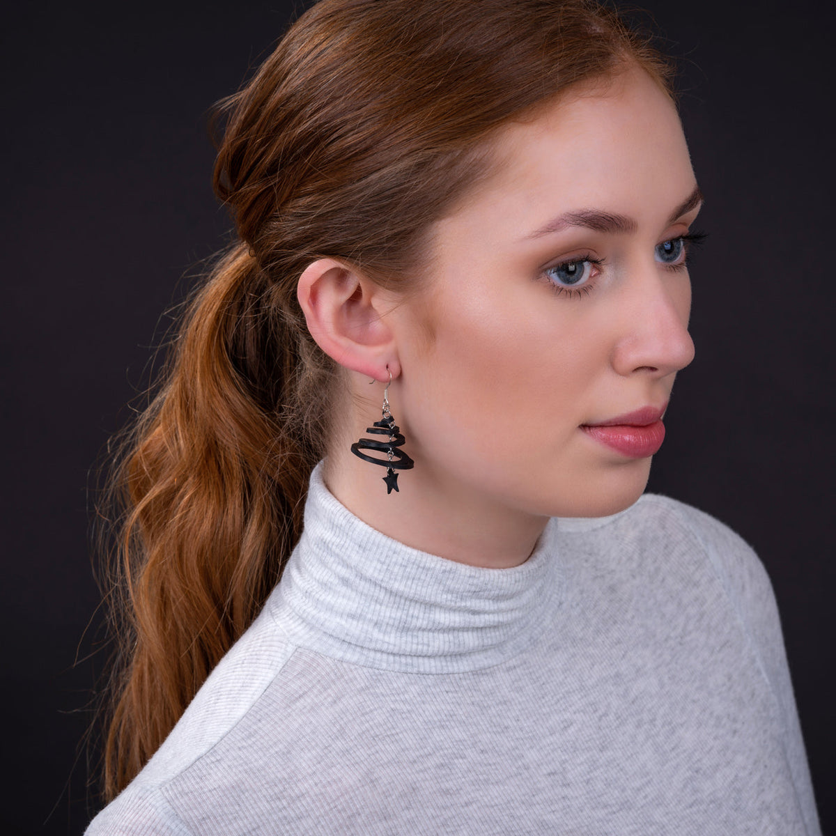 Mars & Venus Unique Recycle Rubber Earrings-2