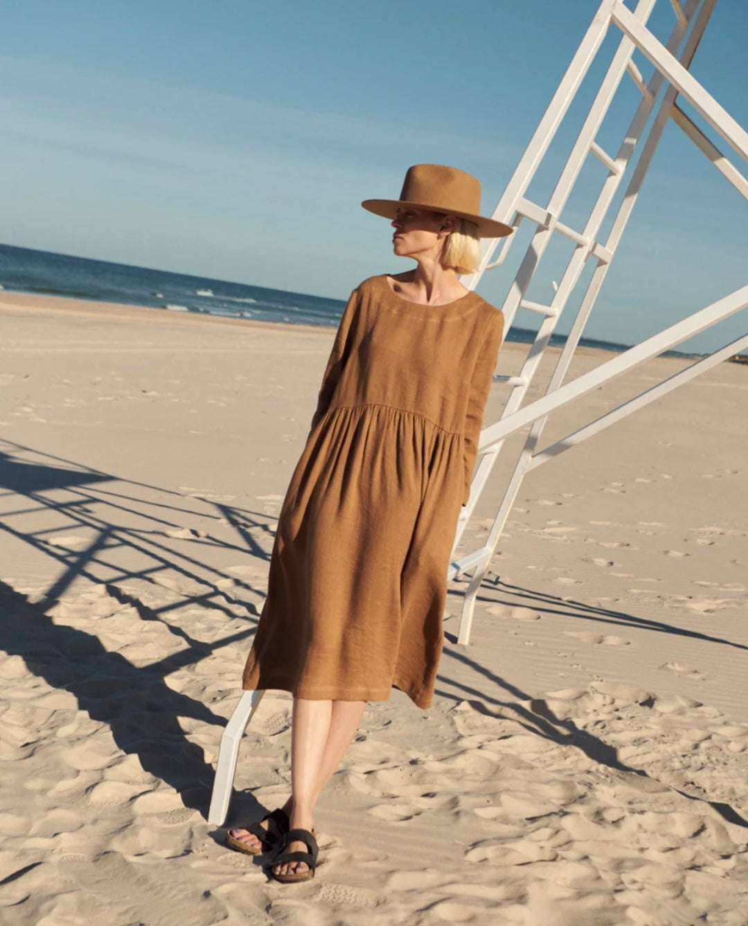 Brown Linen Dress
