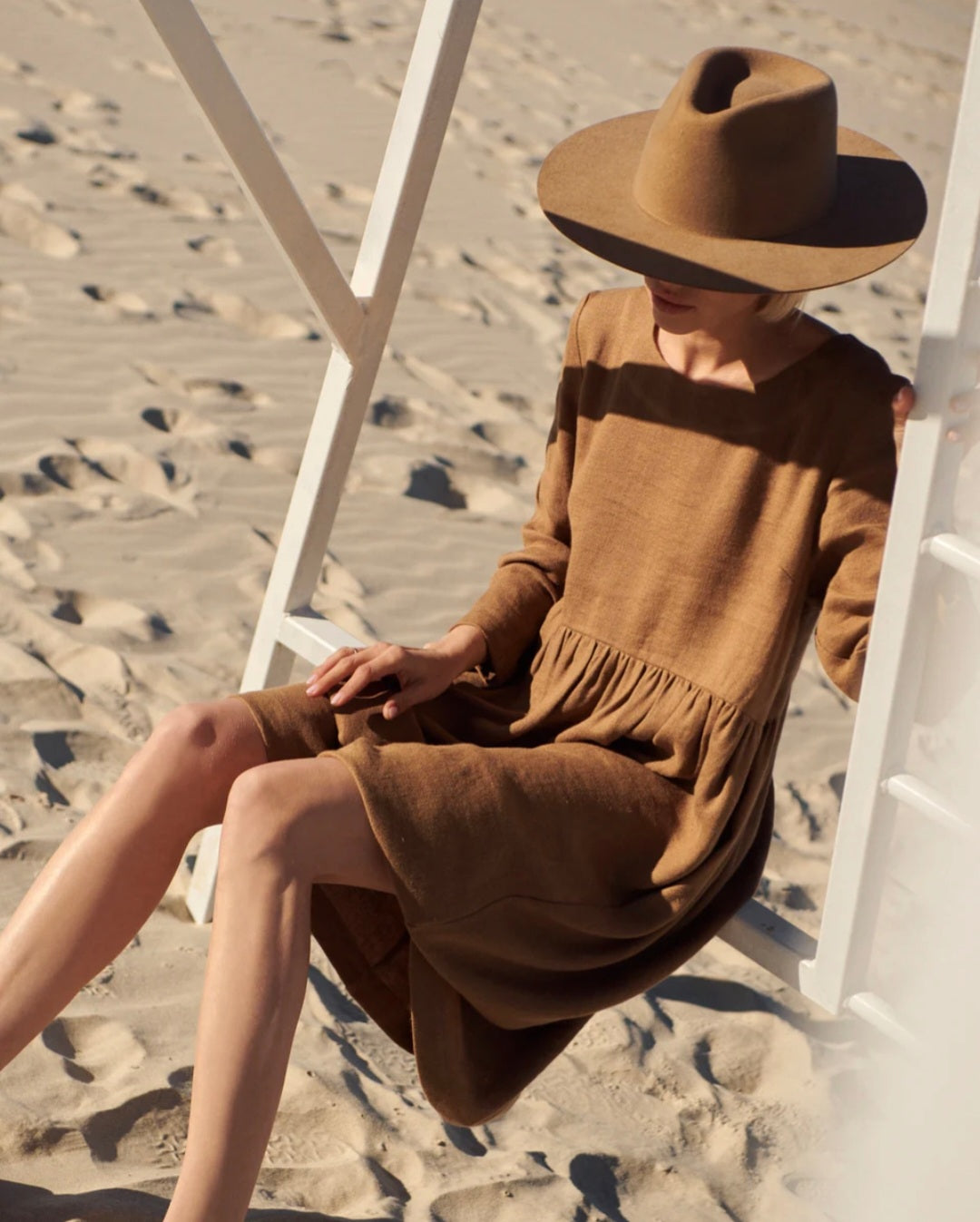 Brown Linen Dress